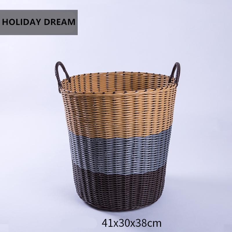 Hand-knitted extra large plastic hamper basket dirty clothes storage baskets clothing basket basket bathroom laundry basket plastic toys sundries storage basket