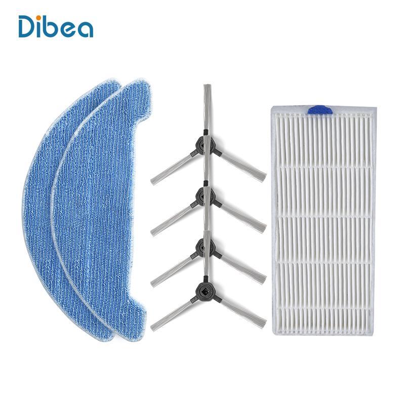 Dibea D960 Robotic Vacuum Cleaner Accessory Part Kit 2 HEPA Filters 2 Mops 2 Side Brushes Singapore