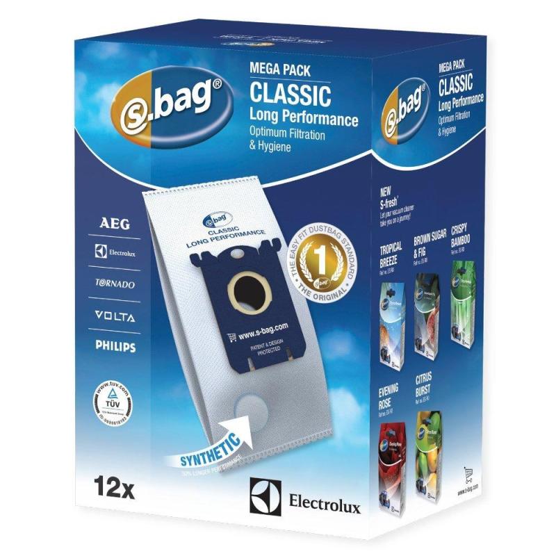 Electrolux E201M S-bag® Classic Long Performance Vacuum Cleaner Bag 12pcs/set Long Performance Optimum Filtration and Hygiene (For AEGElectrolux Tornado Volta Philips) Singapore