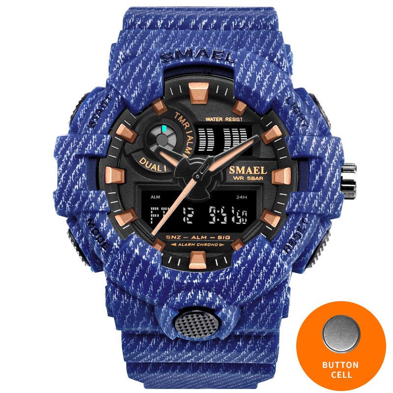Koboi Jam Olahraga Militer Baru Jam Tangan Tentara Digital Writwatch LED 50 M Tahan Air Jam Tangan Pria Saat 8001 Pria Merek Mewah- internasional