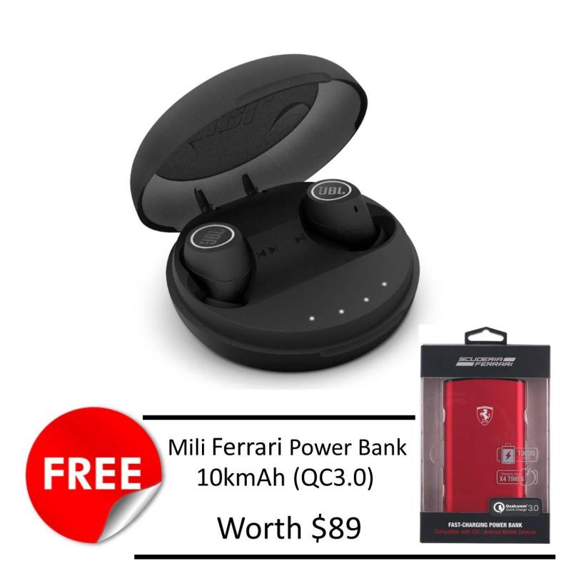JBL Free Truly Wireless Earphones (Black) Free Mili Ferrari 10k mAh PowerBank Singapore