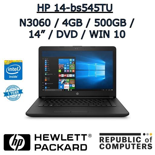 HP 14-bs545TU N3060 / 4GB / 500GB / 14 / DVD-RW / WIN 10