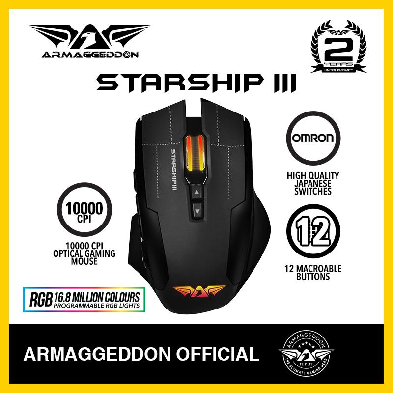 Armaggeddon Nro-5 starship III 9-button RGB laser gaming mouse