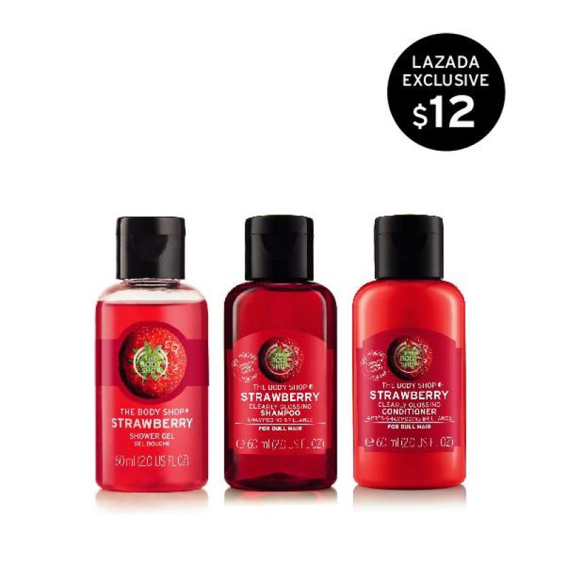 Buy The Body Shop Strawberry Shampoo, Conditioner and Shower Gel (60ML) Bundle Exclusive Singapore