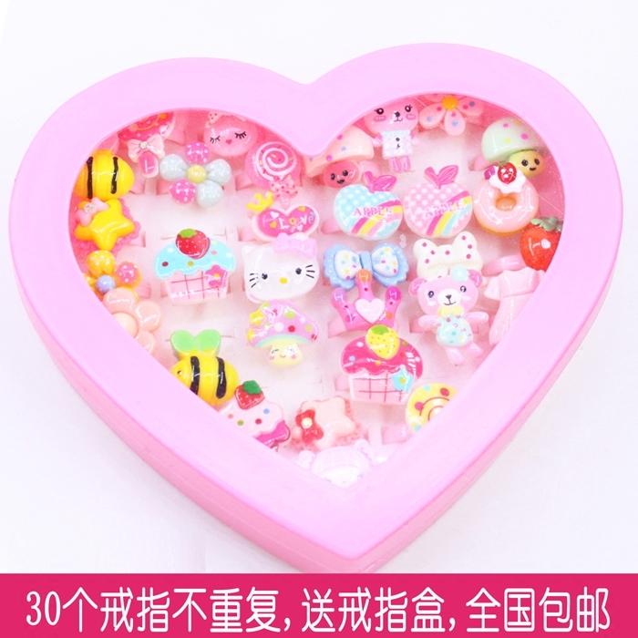 Dengan Cincin Kecil Gadis Kecil Korea Anak Hiasan Cincin Anak Putri Kuas Perona Datar Kartun Bayi Cincin