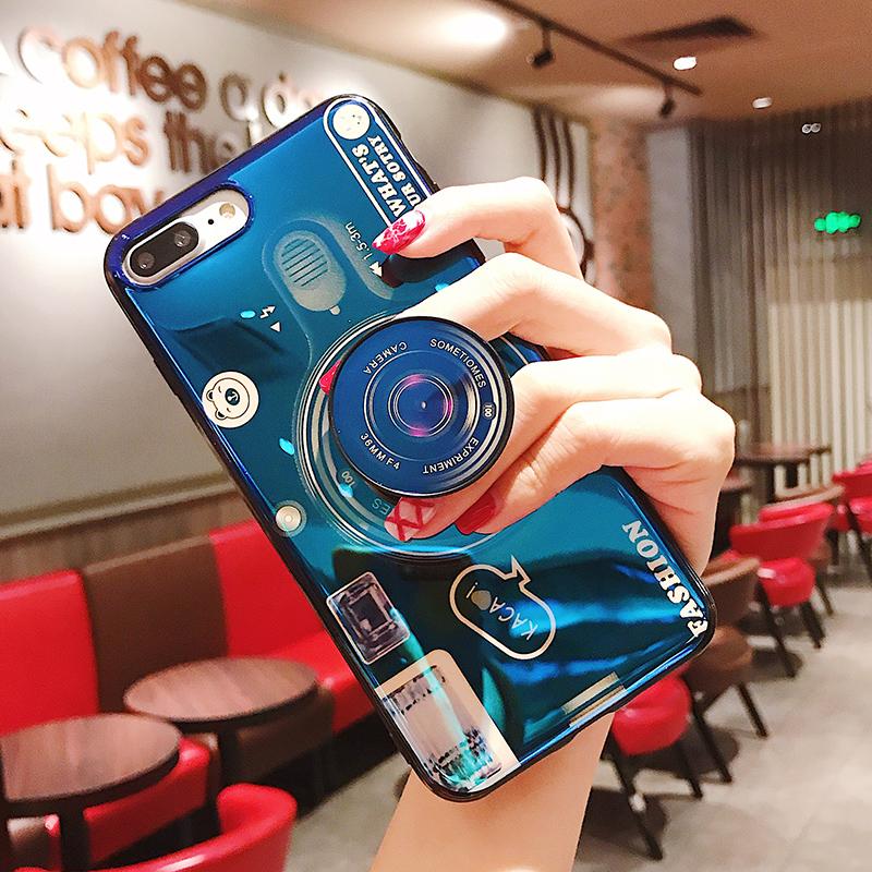 Samsung Casing HP S8 Cahaya Biru Kamera Casing Lunak S8Plus/S9 Kantong Udara Holder