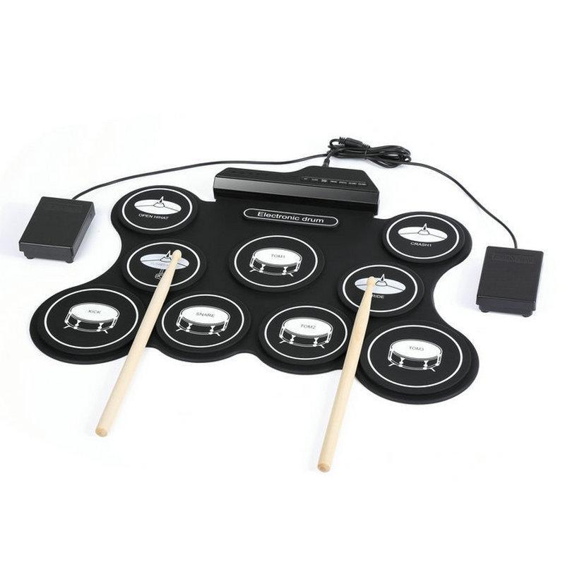 Thickened silica gel percussion instrument portable frame drum jazz drum USB electronic drum