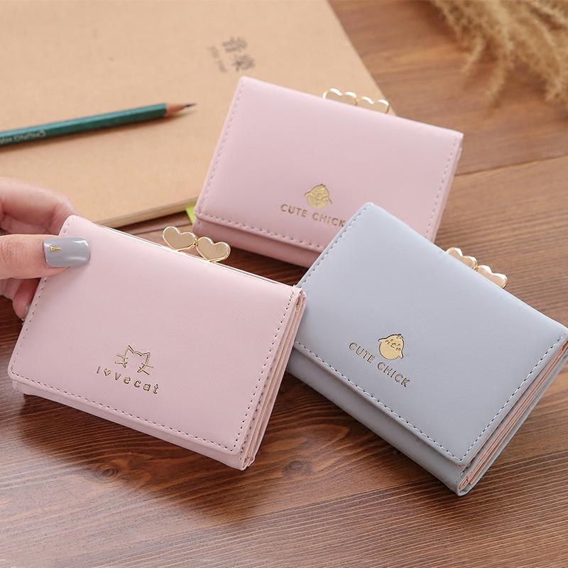 Detail Gambar Tango Dompet Wanita Dompet Uang Receh Kecil Segar Perempuan Lipat (Ungu-anak ayam) Terbaru