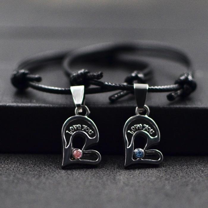 【Gelang anyaman hitam 1 +!】Versi korea dari mutiara malam bercahaya nama transfer beads sederhana gelang pria dan wanita tali pasangan kekasih mahasiswa hadiah merah