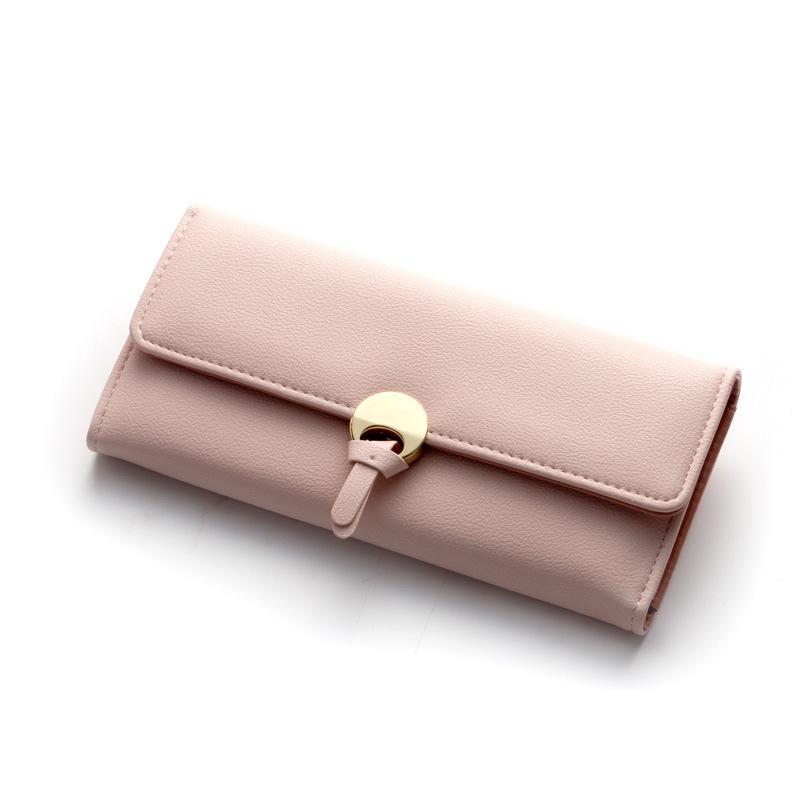 2018 Model Baru Dompet Wanita Model Wanita Model Panjang Tiga Lipat Gesper Tas Tangan Versi Korea Modis Multifungsi Tas Ponsel