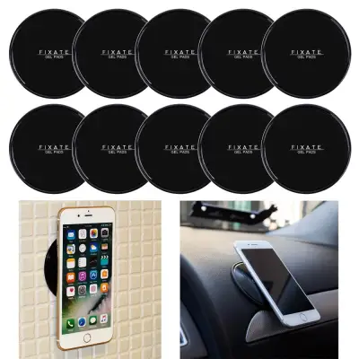 10pcs Magical Super Powerful Fixate Gel Pads Strong Stick Glue Anywhere Wall Sticker Reuseable Portable Home Fixed Wall Stickers Can be Used as Car Mobile Phone Bracket - Clear - intl (3)