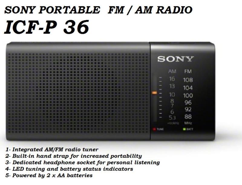 SONY PORTABLE FM/AM RADIO ICF-P36 Singapore