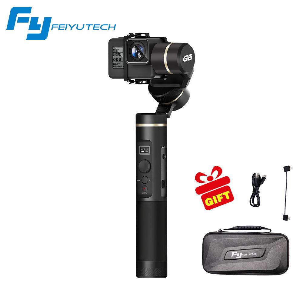 Feiyu Tech Feiyu G6 Gimbal Feiyu Wifi Kamera Aksi Gigi Biru Screen OLED Sudut untuk GoPro Hero 6 5 4 RX0 Xiaomi Yi Sony