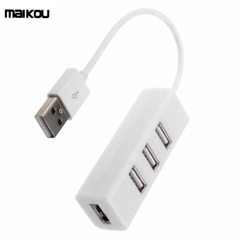 Maikou 4 Ports USB Hub High Speed USB 2.0 Hub Adapter Computer Splitter white