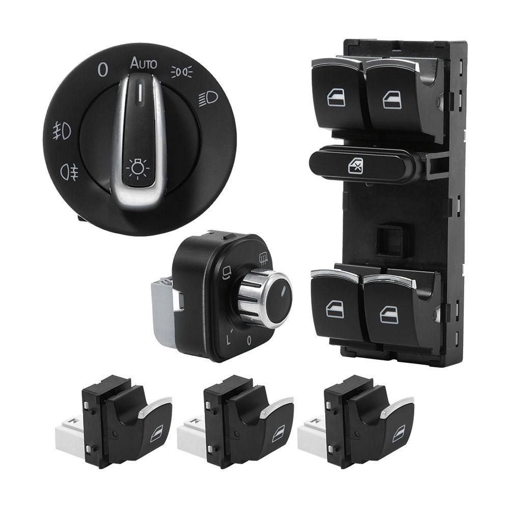 6pcs / Chrome Window Light Switch Control Mirror Replacement Kit for Volkswagen MK5 / MK6 / Golf R MA445