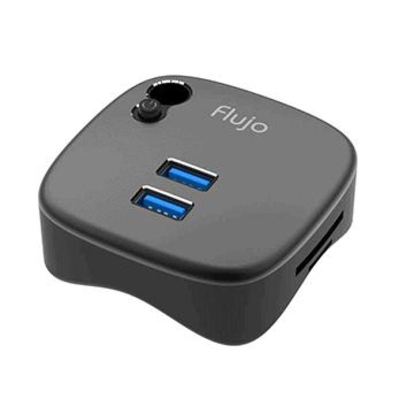 Flujo Aluminum USB 3.0 Hub Adapter Docking Station For Surface Pro 4/3 ,Mini Multi-function with 2 USB 3.0 Ports, 1 Gigabit Ethernet Port and SD/TF Card Slot for Microsoft Surface, Macbook, Ultrabook and Laptop(Black/White)
