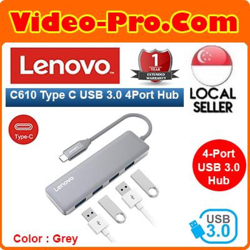 Lenovo C610 Aluminum USB Type-C To 4-Port USB 3.0 Hub for MacBook Pro Chromebook and More