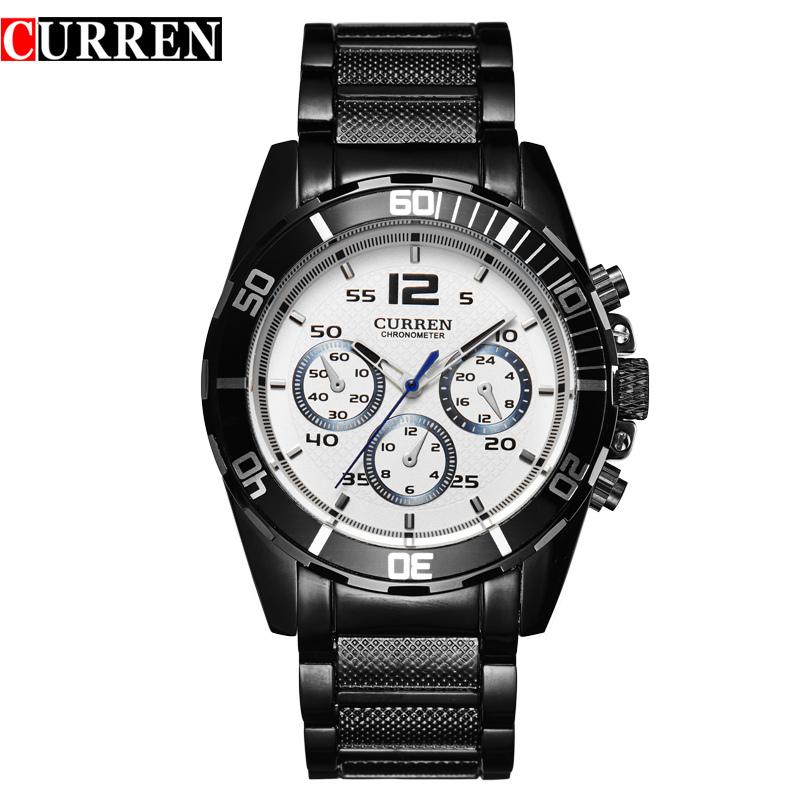 Currem 8073 Baru Pria Bisnis Fashion Merek CURREN Pria Kasual Wrist Jam KUARSA-Intl