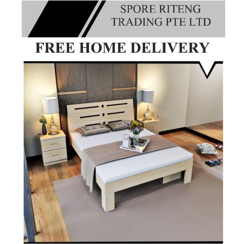 Queen Size Bed Fame – Nature Solid Wood
