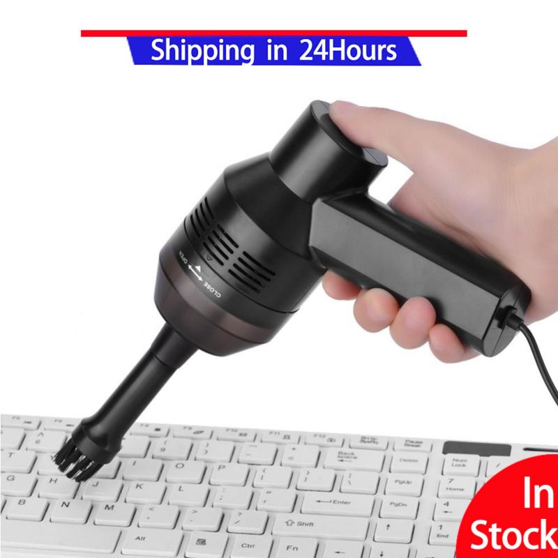 Portable Mini Handheld USB Keyboard Vacuum Cleaner for Laptop Desktop PC Black - intl