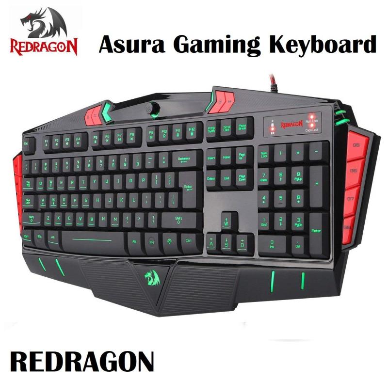 Redragon Asura 7 Color LED Backlight Illuminated PC Computer Gaming Keyboard Singapore