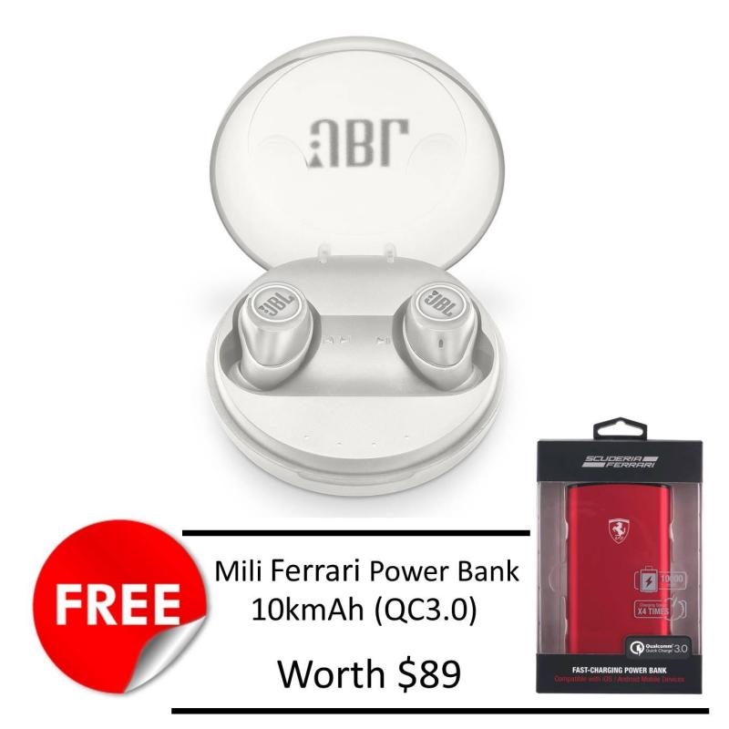 JBL Free Truly Wireless Earphones (White) Free Mili Ferrari 10k mAh PowerBank Singapore