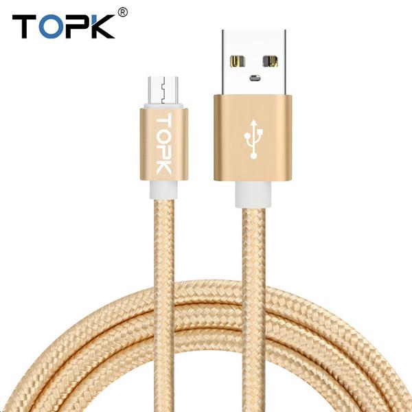 Kualitas Bagus 2 M Kabel USB Plug Data Sinkronisasi Pengisian Data Kabel untuk Samsung Xiaomi Huawei Android Emas-Intl