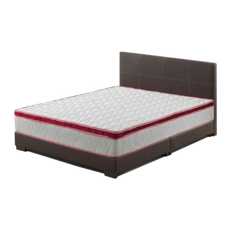 A-star Divan Bedframe (Brown) + 10inch Euro-Top Spring Mattress