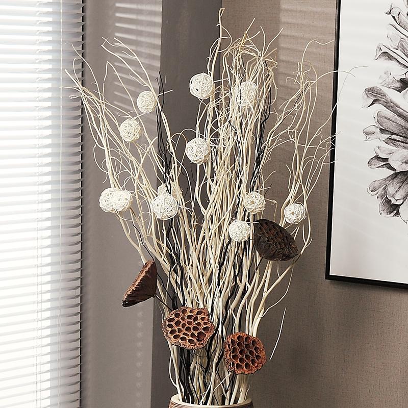 Floor-to-ceiling porch partition natural dried flower decorative imitation flowers