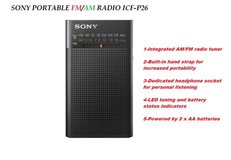 SONY PORTABLE FM/AM RADIO { ICF-P26} Singapore