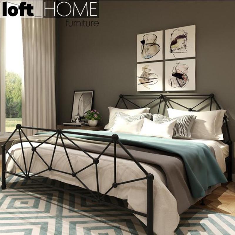 Loft Iron Matte Black Metal Bed Frame - Spider
