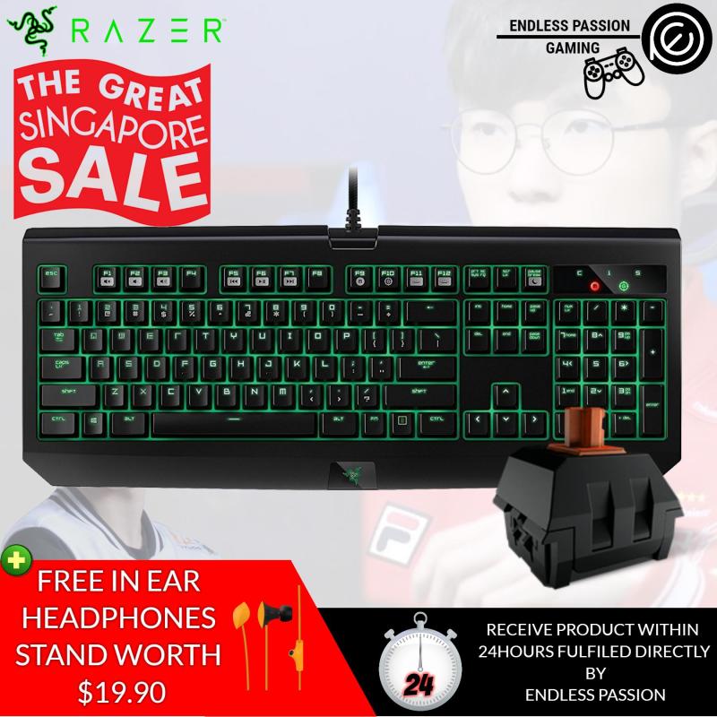 Razer BlackWidow Ultimate Stealth - Backlit Mechanical Gaming Keyboard - Fully Programmable - Tactile & Silent Razer Orange Switches Singapore