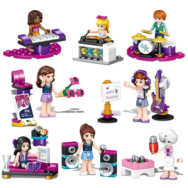 Teman 8 Pcs Bintang Pop Musik Rumah Blok Batu Bata Bangunan Set Mainan Anak Kompatibel 79199 untuk Gadis-Intl