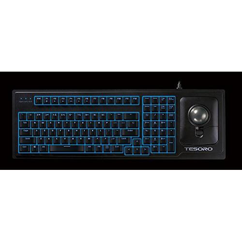 tesoro g6tl ergonomic backlit mechanical keyboard with optical trackball mouse