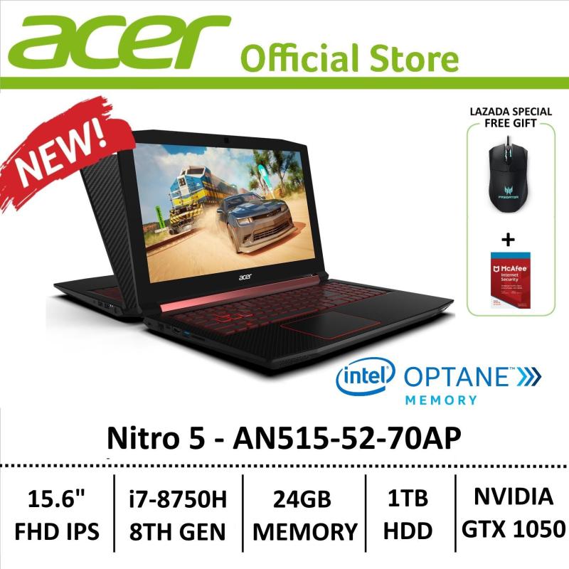 Acer Aspire Nitro 5 AN515-52-70AP Gaming Laptop - 8th Generation Core i7+ Processor with GTX 1050 Graphics (Optane Memory) + Free Gift