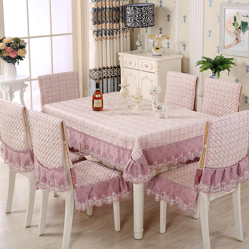 Modern Taplak Meja Kain Linen Sarung Kursi Persegi Panjang Meja Makan