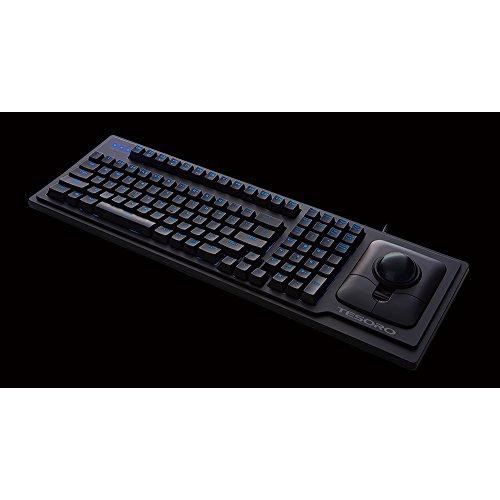 tesoro g6tl ergonomic backlit mechanical keyboard with optical trackball mouse