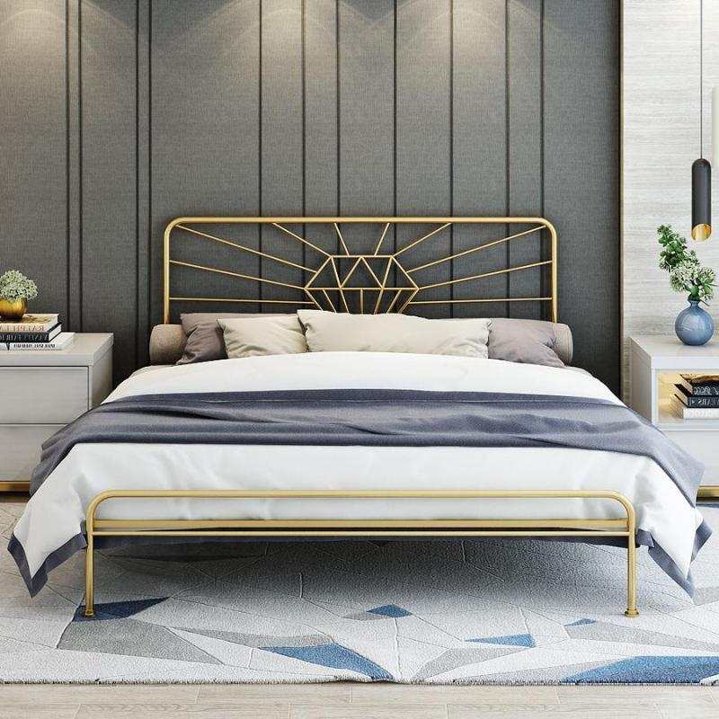 Loft Iron Metal Golden Bed Frame - Diamond
