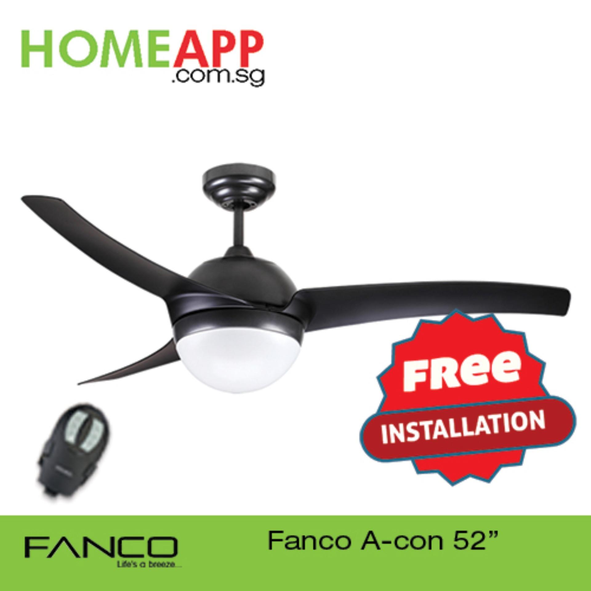 Latest Fanco Fans S Enjoy Huge Lazada Sg Fanco Acon 52 Ceiling Fan With Light And Remote Matte Black Installation