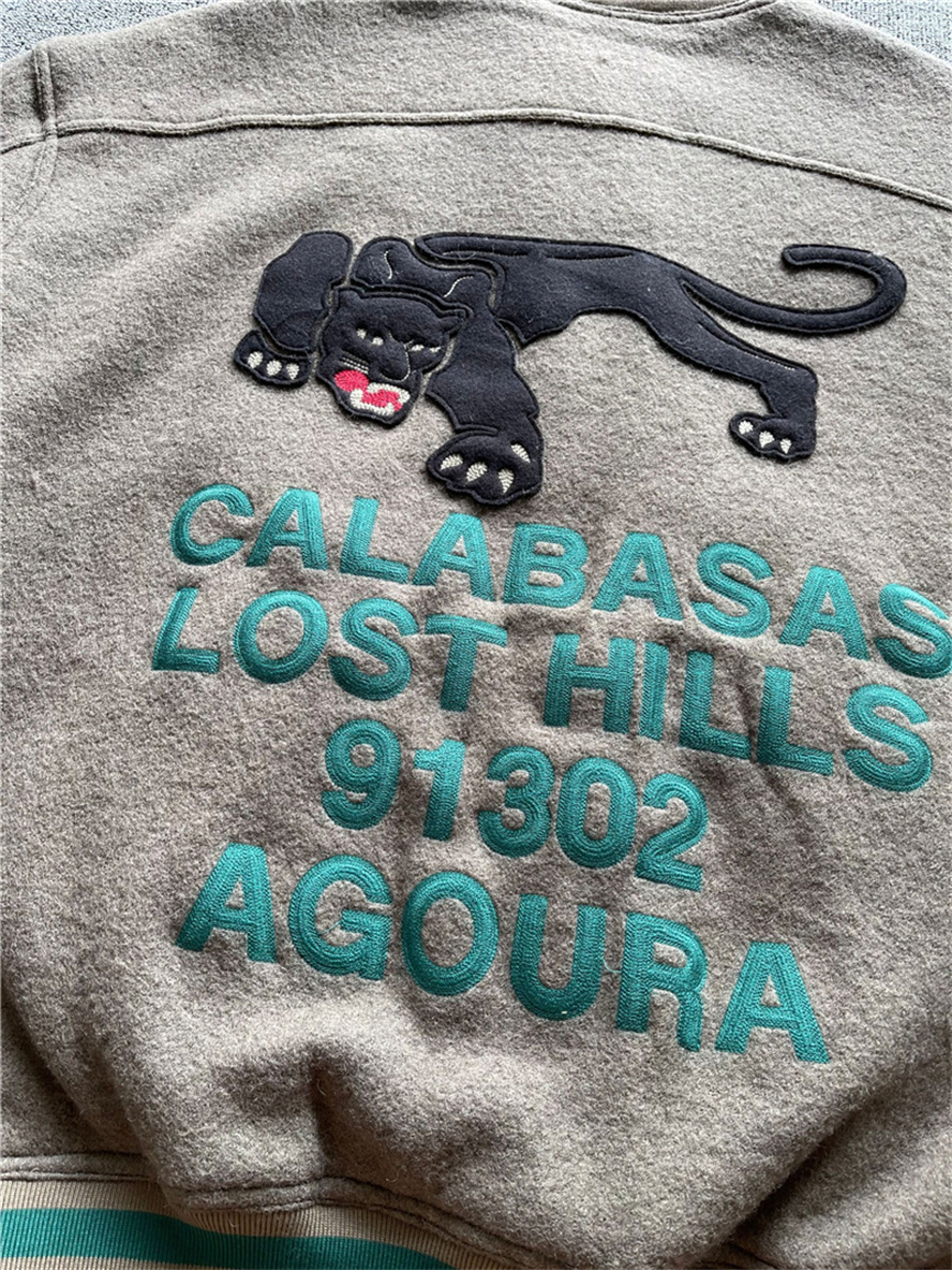CALABASAS SEASON 5 Baseball Jacket Men Women and West High Quality Puffer Leopard Embroidered Pattern Vintage Wool Zi Coat · v4