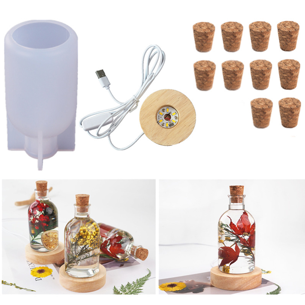 ESTRUS FASHION NEW DIY Craft Handmade Silicone Moulds Led Night Lamp Holder Bottle Resin Molds Crystal Epoxy Mold