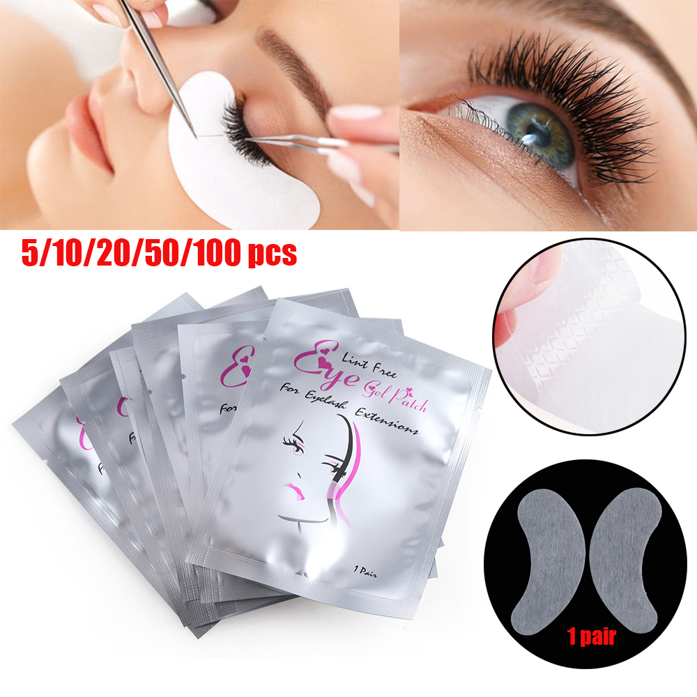 JUICYPEACHNU 5/10/20/50/100 Pcs High Quality Salon Makeup Tools Mild formulation Eye Paper Patches Lint Free Under Eye Gel Pads Eyelashes Extension