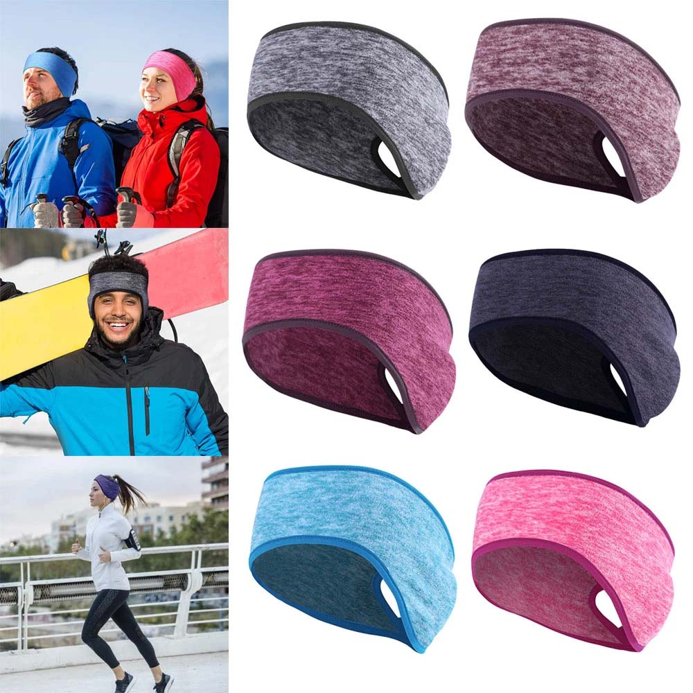 FDDE อุปกรณ์เสริมฟิตเนสกลางแจ้งการปั่นจักรยานการเล่นสกีวิ่งโยคะฤดูหนาว Sweatband Headscarf หางม้าหูฟังแบบคาดศีรษะแบบอุ่นหู