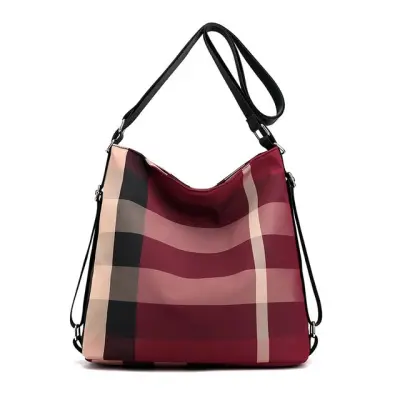 New Multiftional Lattice Backpack Women's Bag Casual Shoulder Bag Travel Backpack (4)