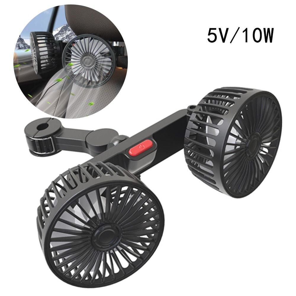 YH4F Xoay 360 độ Lưng ghế ô tô Thông gió tựa đầu Quạt làm mát Quạt làm mát cổ Quạt làm mát lưng ghế ô tô Quạt hai đầu Làm mát cổ xe ô tô