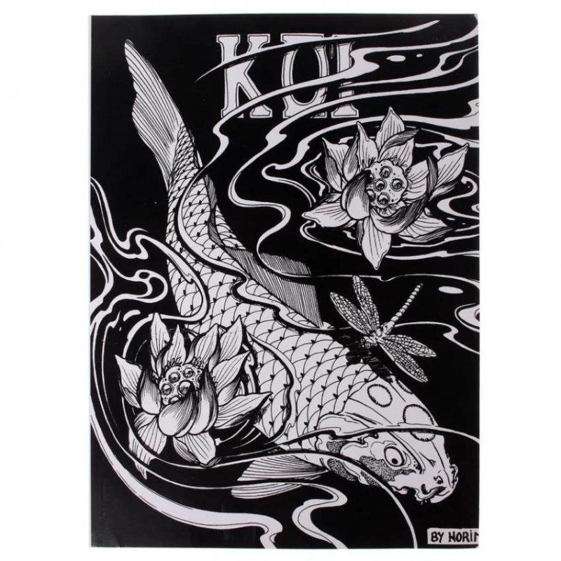 KOI Fish Series Design Manuscript Tattoo Art Needle Sketch Book
Supplies 51 Page - intl