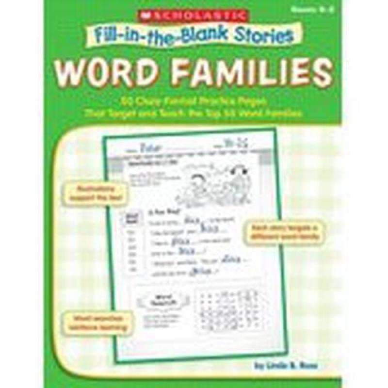 SC945861 FillintheBlank Stories: Word Families Gr K to 2