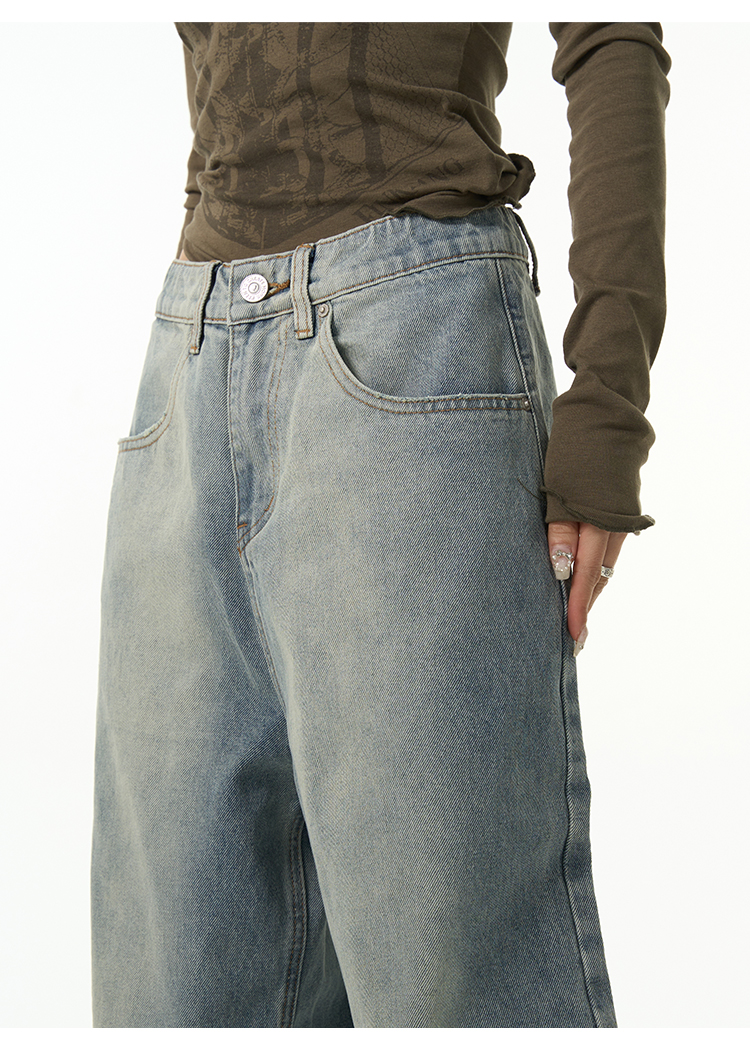 Weilang's Store American High Street-broek voor heren, coole Street Fashion R, omgekeerde jeans, paar, niche, lange broek