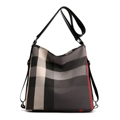 New Multiftional Lattice Backpack Women's Bag Casual Shoulder Bag Travel Backpack (2)
