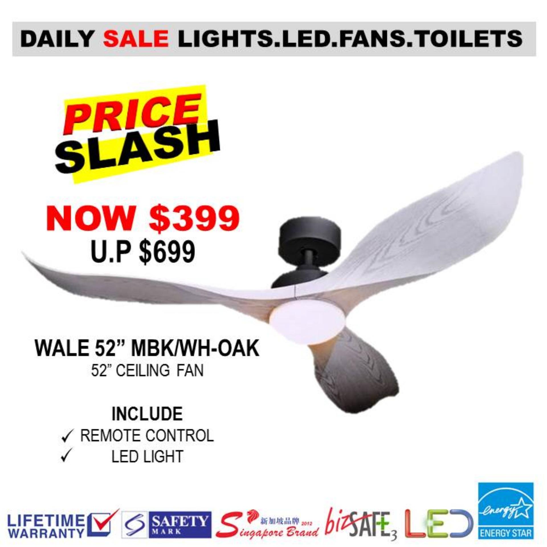 Wale 52 Ceiling Fan Remote Led Light Kit Singapore Amasco Wale 52 Ceiling Fan Remote Led Light Kit Singapore
